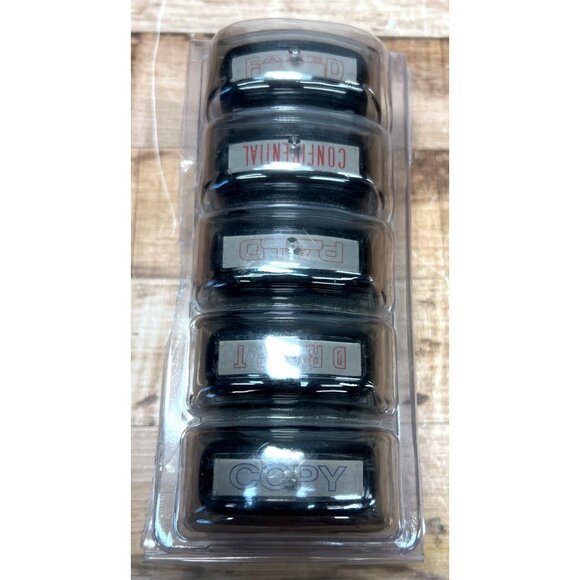 Set Of 5 Office Self-Inking Stamps - Copy Draft Paid Confidential Faxed - Picture 1 of 6